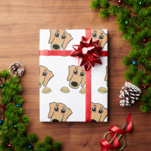 Dackel und hellbrauner Cartoon Geschenkpapier