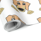 Dackel und hellbrauner Cartoon Geschenkpapier (Rolleneckpunkt)