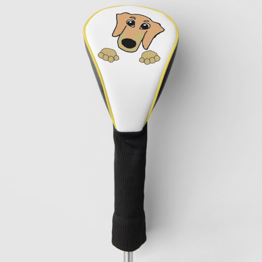Dackel und hellbrauner Cartoon Golf Headcover (Vorderseite)