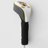 Dackel und hellbrauner Cartoon Golf Headcover (angewinkelt)