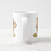 Dackel und hellbrauner Cartoon Jumbo-Tasse (Rückseite)