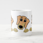 Dackel und hellbrauner Cartoon Jumbo-Tasse (Vorderseite)
