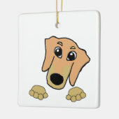 Dackel und hellbrauner Cartoon Keramikornament (Links)