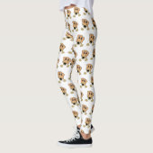 Dackel und hellbrauner Cartoon Leggings (Links)