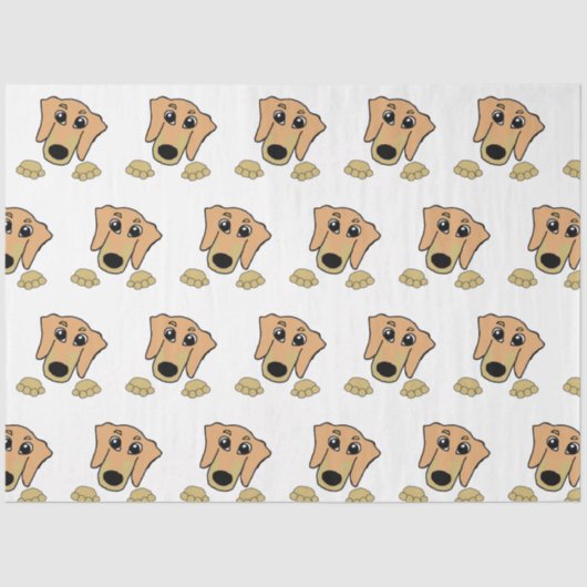 Dackel und hellbrauner Cartoon Seidenpapier (Vorderseite)