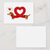 Dackel und Herz Mitteilungskarte (Vorne/Hinten)