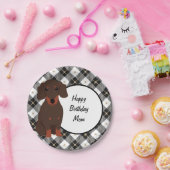 Dackel und Kariertes Personalisiert Pappteller (Party)