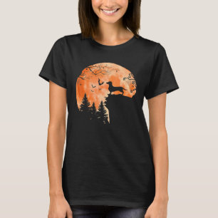 Dackel und Mond Silhouette Hund Lover Halloween T-Shirt