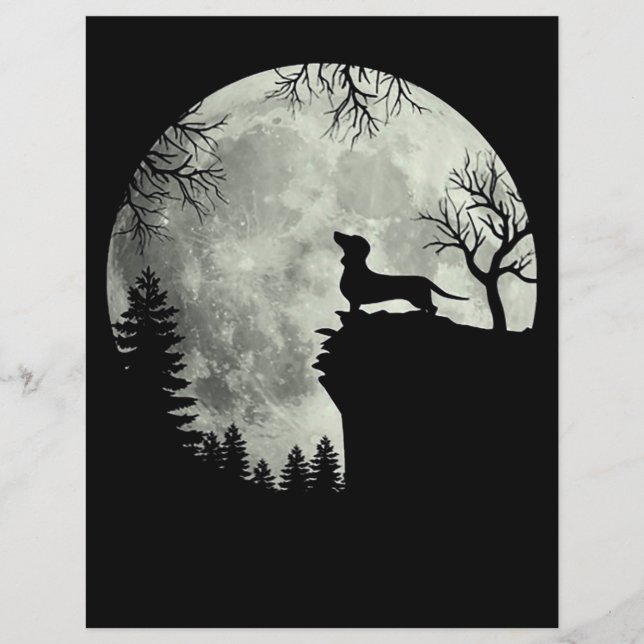 Dackel und MondHalloween (Vorderseite)