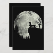 Dackel und MondHalloween Einladung (Vorne/Hinten)