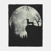 Dackel und MondHalloween Fleecedecke (Vorderseite)