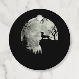 Dackel und MondHalloween Geschenkanhänger