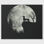 Dackel und MondHalloween Geschenkpapier (Flach)