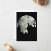 Dackel und MondHalloween Mitteilungskarte (Vorderseite/Rückseite Beispiel)