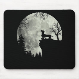 Dackel und MondHalloween Mousepad