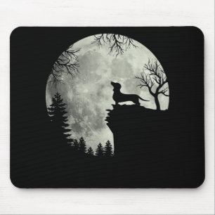 Dackel und MondHalloween Mousepad