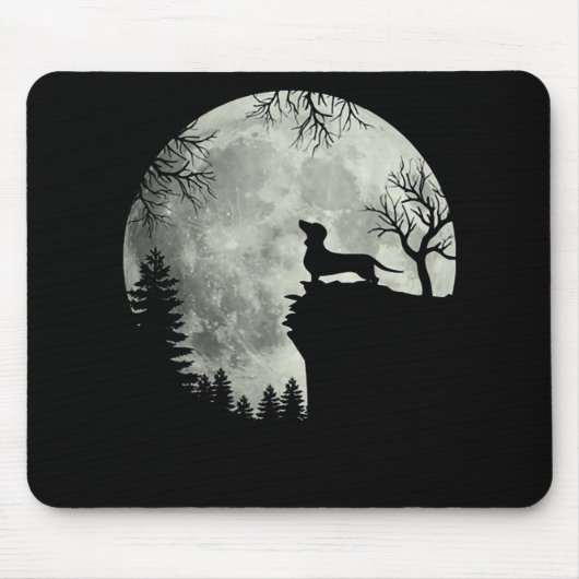 Dackel und MondHalloween Mousepad (Vorne)