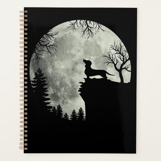 Dackel und MondHalloween Planer (Vorderseite)