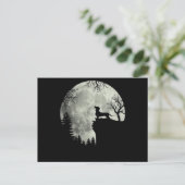 Dackel und MondHalloween Postkarte (Stehend Vorderseite)