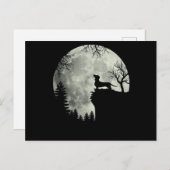 Dackel und MondHalloween Postkarte (Vorne/Hinten)
