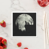 Dackel und MondHalloween Serviette (Beispiel)