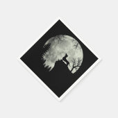 Dackel und MondHalloween Serviette (Ecke)