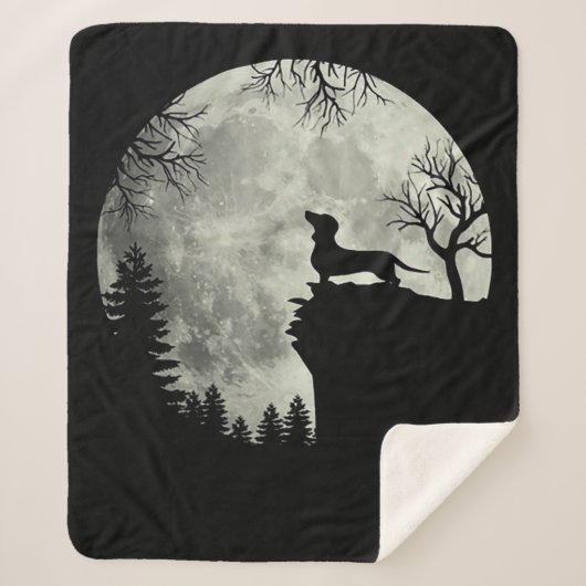 Dackel und MondHalloween Sherpadecke (Vorderseite)