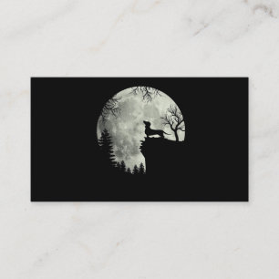 Dackel und MondHalloween Visitenkarte
