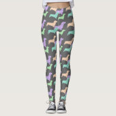 Dackel und Raute Leggings (Vorderseite)