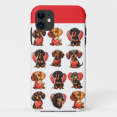 Dackel und Rotes Herz Case-Mate iPhone Hülle (Rückseite)