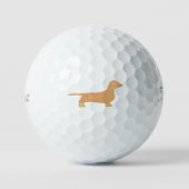 Dackel und tan Silhouette Golfball (Vorderseite)