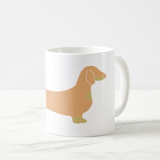 Dackel und tan Silhouette Kaffeetasse (VorderseiteRechts)
