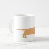 Dackel und tan Silhouette Kaffeetasse (Vorderseite Links)