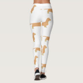 Dackel und tan Silhouette Leggings (Rückseite)