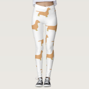 Dackel und tan Silhouette Leggings