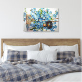 Dackel und Vergessen-Ich-Nots Leinwanddruck (Insitu (Schlafzimmer))