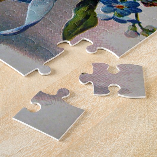Dackel und Vergessen-Me-Nots-Jigsaw-Puzzle Puzzle (Seite)