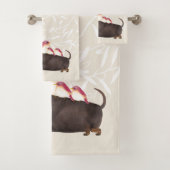 Dackel und Vogelfamilie Badhandtuch Set (Insitu)