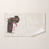 Dackel und Vogelfamilie Badhandtuch Set (Handtuch)