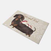 Dackel und Vogelfamilie Fußmatte (Schrägansicht)