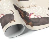 Dackel und Vogelfamilie Geschenkpapier (Rolleneckpunkt)