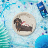 Dackel und Vogelfamilie Pappteller (Party)