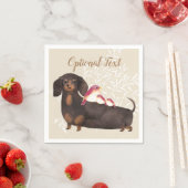 Dackel und Vogelfamilie Serviette (Beispiel)