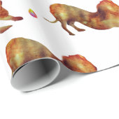 Dackel und Wasserfarbe Geschenkpapier (Rolleneckpunkt)