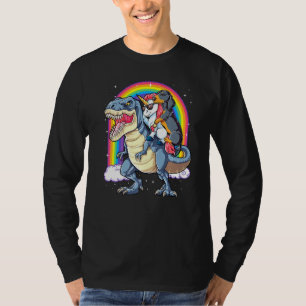 Dackel Unicorn Dinosaur T Rex Kinder Girls Rainbo T-Shirt