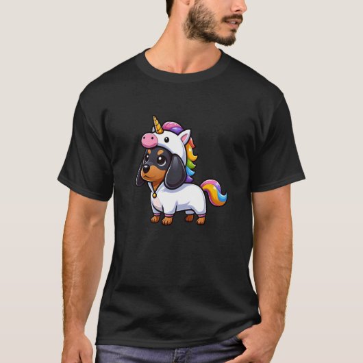 Dackel Unicorn Hund Funny Mythological Creature T-Shirt (Vorderseite)