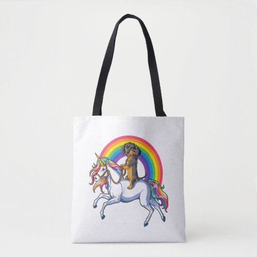 Dackel Unicorn T Shirt Girls Galaxy Rainb Tasche (Vorderseite)