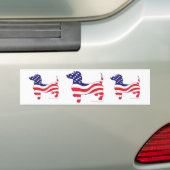Dackel unter amerikanischer Flagge Autoaufkleber (Auf Auto)