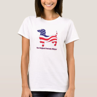 Dackel unter amerikanischer Flagge T-Shirt