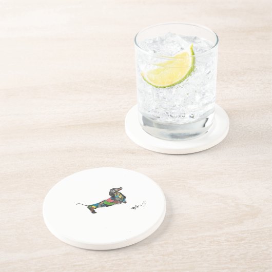 Dackel Untersetzer aus Marmor (Seite)